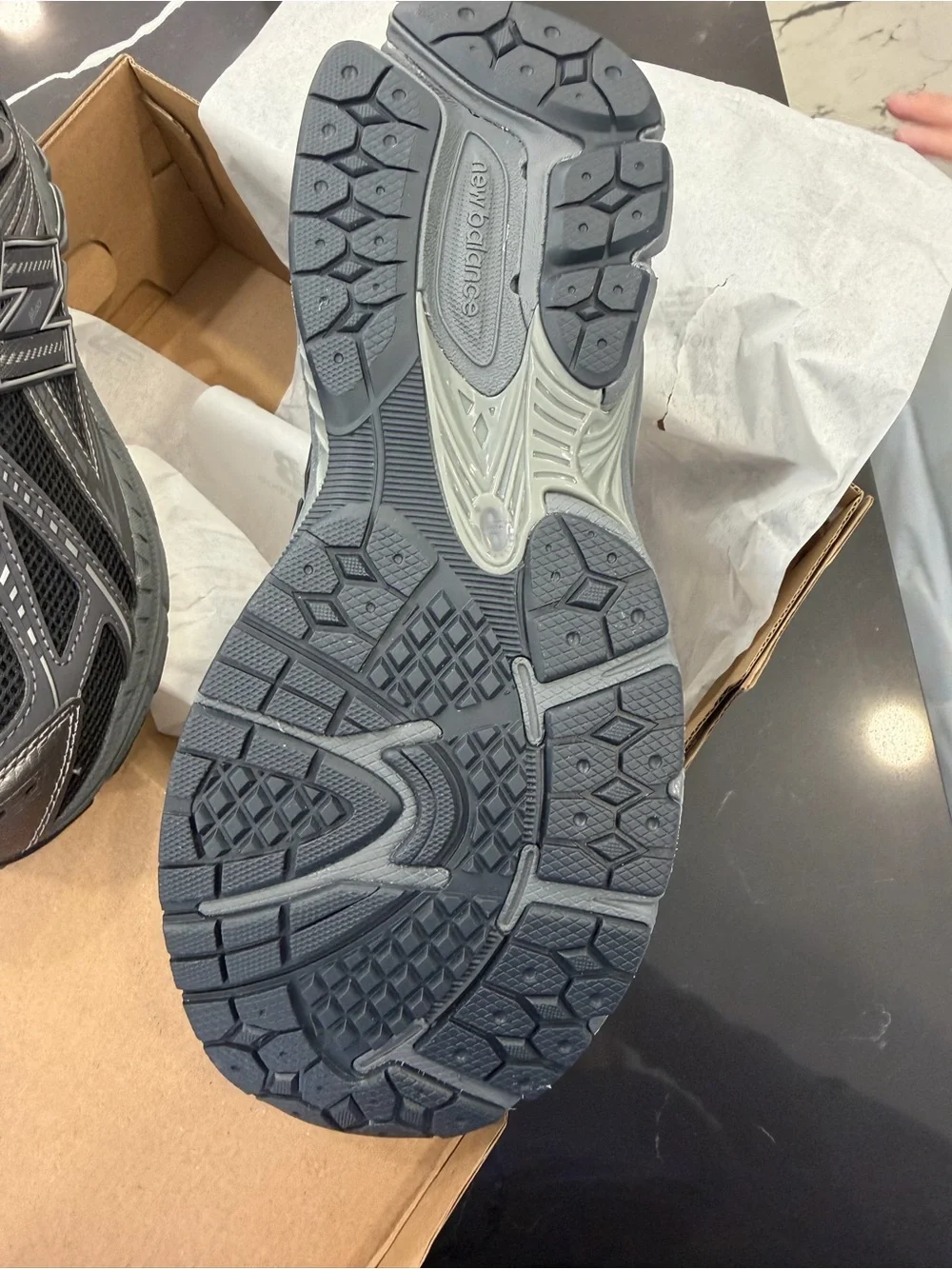New Balance Black and Gray Lace-Up Sneakers